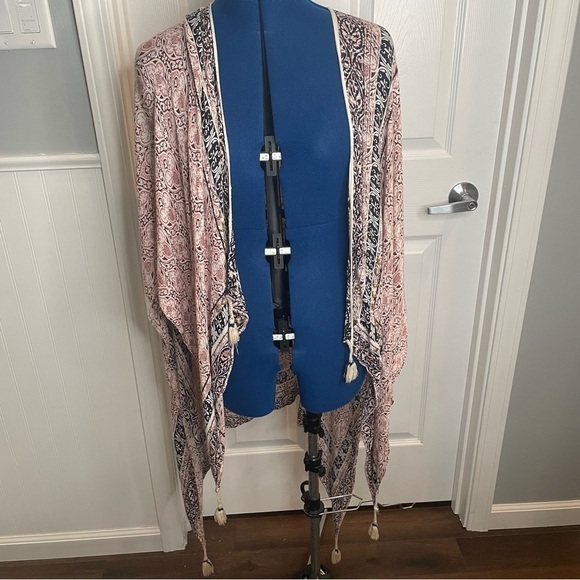 Ecote Medallion Embellished Poncho OS - Picture 5 of 12